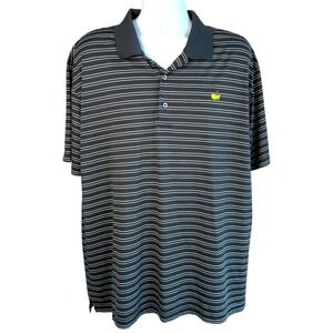Masters Tech Mens Performance Golf Polo Black White Stripe Size XXL